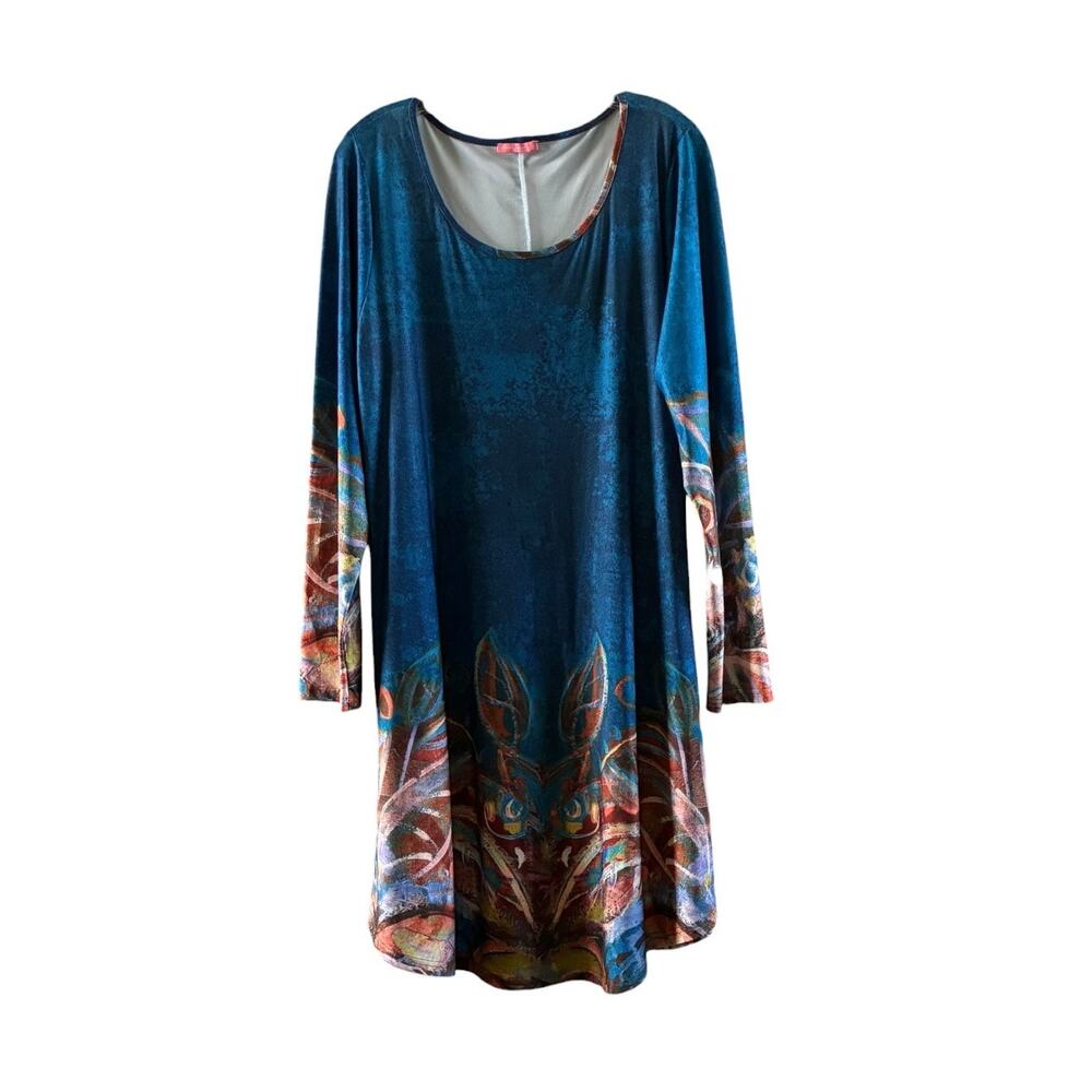 Simply Aster by Firmiana wearable art long sleeve dress size XL - Picture 2 of 7
